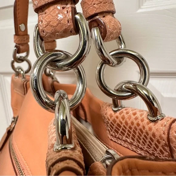 Coach Penelope Legacy Satchel Glovetanned Leather Python Embossed Trim - Picture 10 of 14